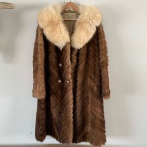 Elegant Vintage Brown Fur Coat